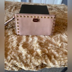 Michael Kors Ballet Saffiano Studded Zip Clutch
